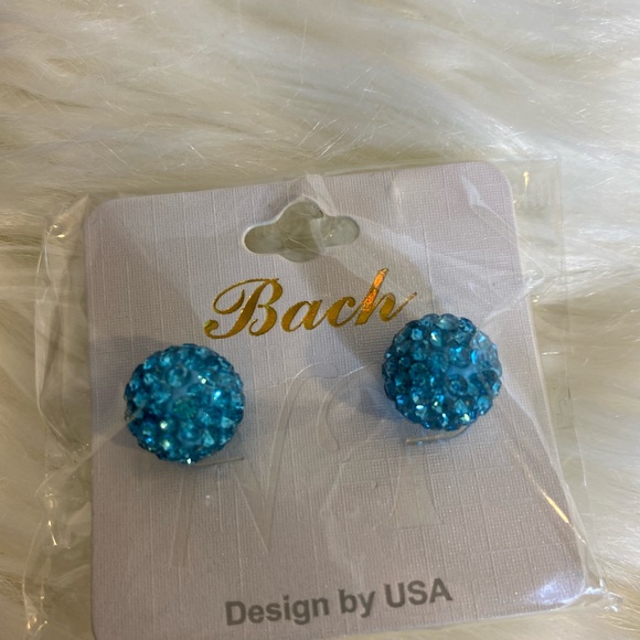 Turquoise Rhinestone earrings - Picture 6 of 6